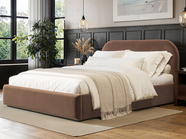 Flair Alba Chocolate Velvet Ottoman Bed -Kingsize - image 1