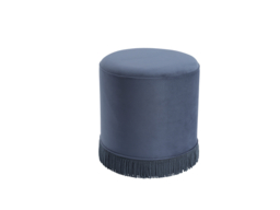 LPD Santos Small Velvet Pouffe Blue - thumbnail 2
