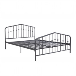 Dorel Bushwick Metal Bed Frame-Grey-Double