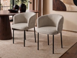 " SOLACE+CO Ebony Extendable Dining Table with 4 Elise Chairs Light Brown" - thumbnail 5