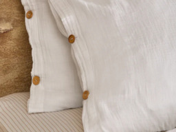 Yard Lark Cotton Muslin Duvet Cover Set-White-Kingsize - thumbnail 4