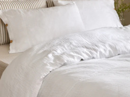 Yard Lark Cotton Muslin Duvet Cover Set-White-Kingsize - thumbnail 2