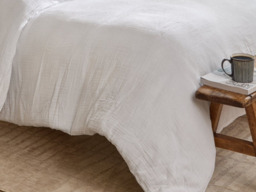 Yard Lark Cotton Muslin Duvet Cover Set-White-Kingsize - thumbnail 3