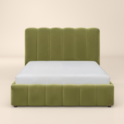 SOLACE+CO Emilie Ribbed Ottoman Kingsize Bed Green Velvet - thumbnail 6