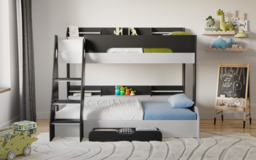 Flair Flick Triple Storage Bunk Bed Grey - thumbnail 2