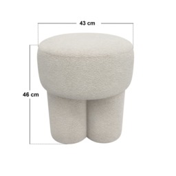 SOLACE+CO Ferro Round Pouffe Set Beige Sherpa Fleece - thumbnail 6