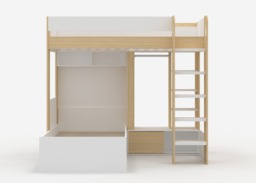 Flair Hampton L Shape Bunk Bed White & Oak - thumbnail 5