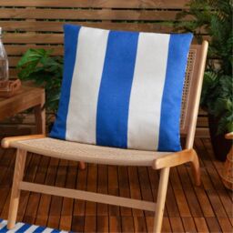 Furn Deck Stripe 59 x 59cm Outdoor Cushion Polyester-White/Blue - thumbnail 1