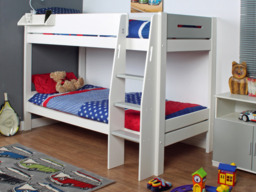 Kids Avenue Urban Single Wooden Bunk Bed with Stairs White & Grey - thumbnail 3