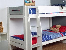 Kids Avenue Urban Single Wooden Bunk Bed with Stairs White & Grey - thumbnail 2