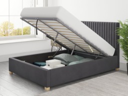 Aspire Grant Ottoman Bed Plush Velvet Steel - SuperKing - thumbnail 3