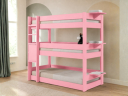 Mathy By Bols Dominique Triple Bunk Bed with Shelves - thumbnail 4