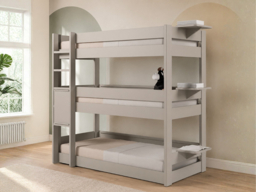 Mathy By Bols Dominique Triple Bunk Bed with Shelves - thumbnail 3