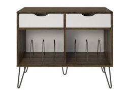 Dorel Harmony Turntable Stand With Drawers-White/Blue - thumbnail 6