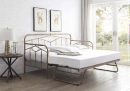 Flintshire Furniture Axton Antique Bronze Metal Day Bed - thumbnail 2