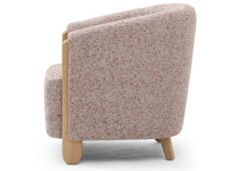 Kyoto Jules Tub Accent Chair with Curved Back Natural Speckled Terracotta - thumbnail 3