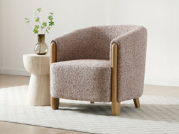 Kyoto Jules Tub Accent Chair with Curved Back Natural Speckled Terracotta - thumbnail 1
