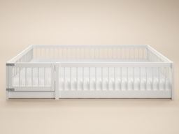 Flair Imogen Montessori Toddler Floor Bed with Safety Fence White - thumbnail 4