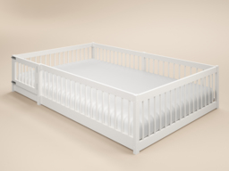 Flair Imogen Montessori Toddler Floor Bed with Safety Fence White - thumbnail 3