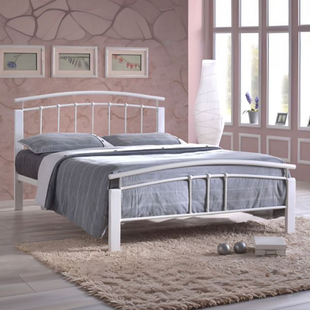 Time Living Tetras Bed Frame-White-Double - image 1