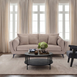 LPD Carter 3 Seater Sofa Taupe Chunky Chenille