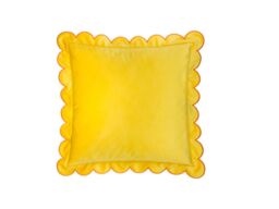 Furn Lil Scallop 45 x 45cm Feather Filled Cushion Velvet-Lemon - thumbnail 2