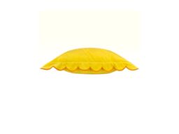 Furn Lil Scallop 45 x 45cm Feather Filled Cushion Velvet-Lemon - thumbnail 3