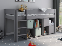 Kids Avenue Estella Grey Mid Sleeper Cabin Bed with Desk and Storage - thumbnail 5