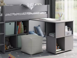 Kids Avenue Estella Grey Mid Sleeper Cabin Bed with Desk and Storage - thumbnail 4