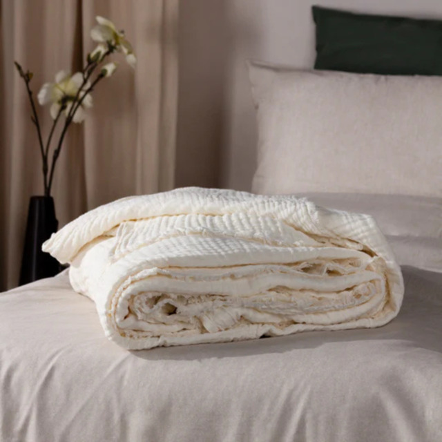 Yard Lark Muslin Cotton Throw 130x180cm-White - image 1