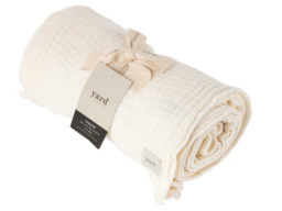 Yard Lark Muslin Cotton Throw 130x180cm-White - thumbnail 2