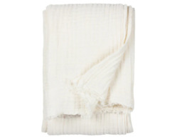 Yard Lark Muslin Cotton Throw 130x180cm-White - thumbnail 3