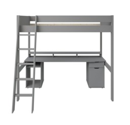 Noomi Tera Solid Wood Small Double Gaming High Sleeper Grey (FSC-Certified) - thumbnail 4