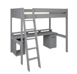 Noomi Tera Solid Wood Small Double Gaming High Sleeper Grey (FSC-Certified) - thumbnail 5