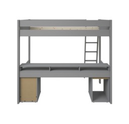 Noomi Tera Solid Wood Small Double Gaming High Sleeper Grey (FSC-Certified) - thumbnail 7