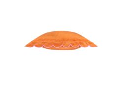 Furn Lil Scallop 45 x 45cm Feather Filled Cushion Velvet-Orange - thumbnail 3