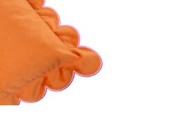 Furn Lil Scallop 45 x 45cm Feather Filled Cushion Velvet-Orange - thumbnail 4