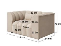 SOLACE+CO Halle Channel Tufted Loveseat with Storage Footstool Beige Chenille - thumbnail 6