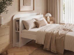 Noomi Evie Storage Bed with Headboard White Double - thumbnail 3