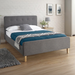GFW Ashbourne Grey Fabric Bed Frame-Double - thumbnail 1
