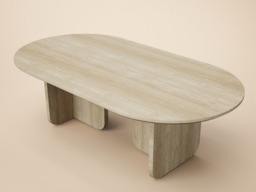 SOLACE+CO Aven Sintered Stone Effect Oval Coffee Table - thumbnail 3