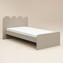 Flair Calista Ribbed Cloud Headboard Single Bed Taupe - thumbnail 4