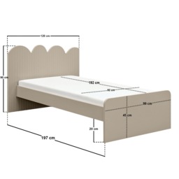 Flair Calista Ribbed Cloud Headboard Single Bed Taupe - thumbnail 6