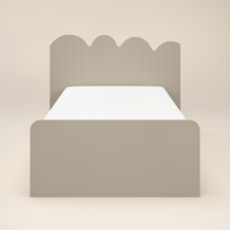Flair Calista Ribbed Cloud Headboard Single Bed Taupe - thumbnail 5
