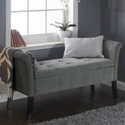 GFW Balmoral Upholstered Window Seat-Grey - thumbnail 1