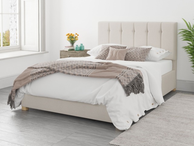 Aspire Hepburn Ottoman Bed Eire Linen Off-White - Kingsize - image 1
