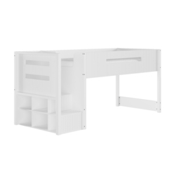 Flair Luca Mid Sleeper with 3 Drawers Chest Pair White Ribbed - thumbnail 7
