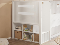 Flair Luca Mid Sleeper with 3 Drawers Chest Pair White Ribbed - thumbnail 3