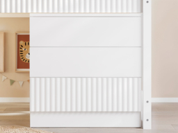 Flair Luca Mid Sleeper with 3 Drawers Chest Pair White Ribbed - thumbnail 2