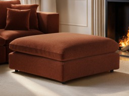 SOLACE+CO Asher 4 Seater Sofa with Reversible Footstool Burnt Orange Chenille - thumbnail 4